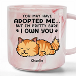 Custom Name Funny Dog Adoption Gifts - Personalized Marble Mug