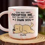 Custom Name Funny Dog Adoption Gifts - Personalized Marble Mug