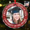 Custom Photo Congratulations On Your Graduation - Family Personalized Custom Circle Glass Ornament - Christmas Gift, Graduation Gift For Family Members, Siblings, Brothers, Sisters
