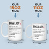 Boss Lady Vibes Only - Friend Personalized Custom Mug - Christmas Gift For Best Friends, Sisters, Family Members, Coworkers