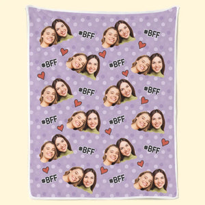 Custom Photo Love Is Beautiful, Friendship Is Better - Bestie Personalized Custom Blanket - Christmas Gift For Best Friends, BFF, Sisters