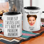 Custom Photo Not My Problem Anymore - Coworker Personalized Custom Accent Mug - Christmas Gift, Appreciation, Retirement Gift For Coworkers, Work Friends, Colleagues