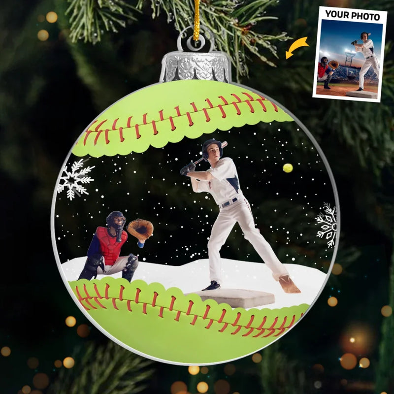Custom Photo For The Love Of The Game - Sport Personalized Custom Ornament - Acrylic Custom Shaped - Christmas Gift For Baseball Players, Baseball Lovers