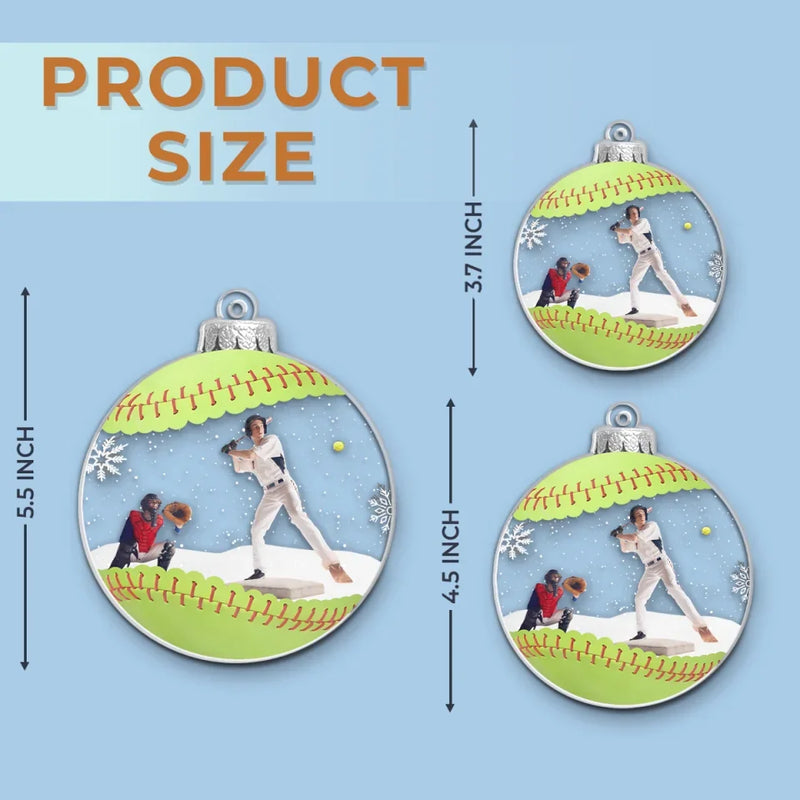 Custom Photo For The Love Of The Game - Sport Personalized Custom Ornament - Acrylic Custom Shaped - Christmas Gift For Baseball Players, Baseball Lovers
