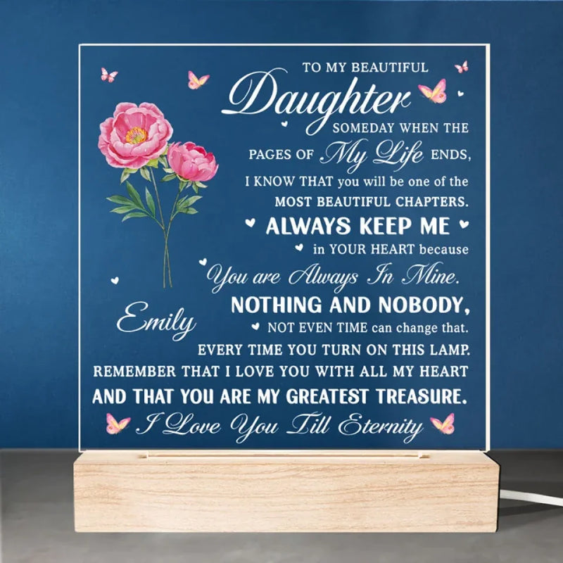 You Are Always In Mine - Family Personalized Custom Shaped 3D LED Light - Christmas Gift For Daughter