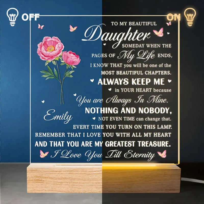 You Are Always In Mine - Family Personalized Custom Shaped 3D LED Light - Christmas Gift For Daughter