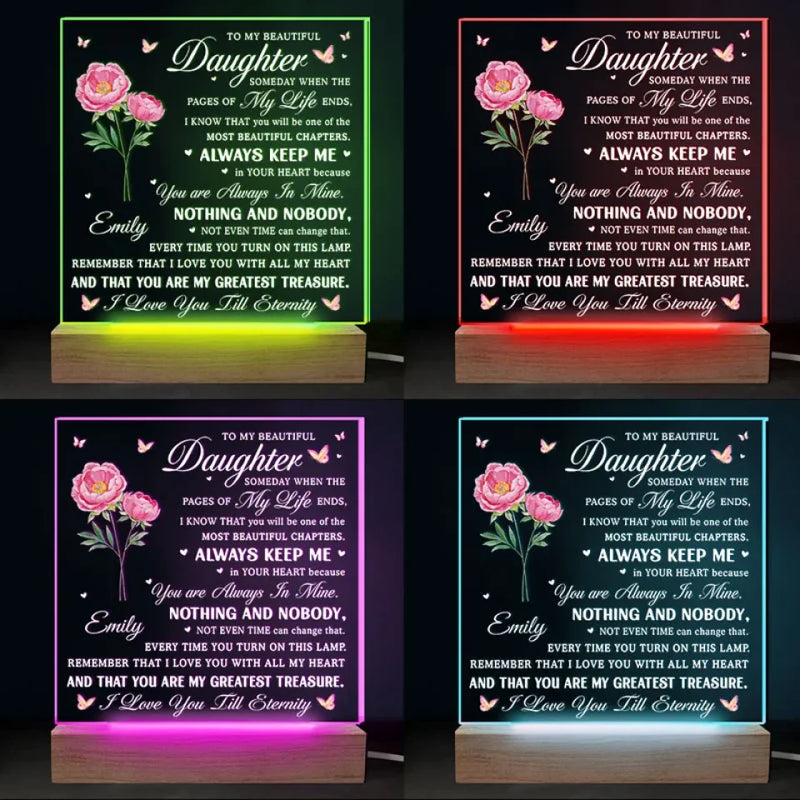 You Are Always In Mine - Family Personalized Custom Shaped 3D LED Light - Christmas Gift For Daughter