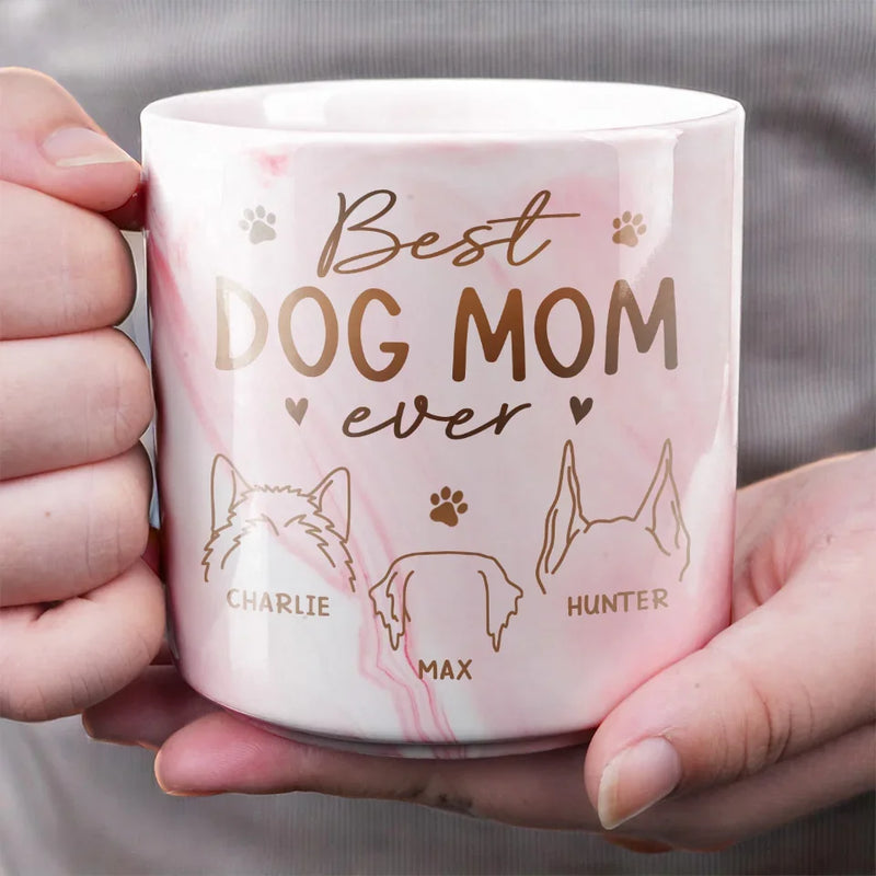 Best Fur Mom Ever - Dog & Cat Personalized Custom Marble Mug - Christmas Gift For Pet Owners, Pet Lovers