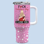 Custom Name Funny Valentine's Day Gifts for Couples - Personalized 40 Oz Tumbler With Handle