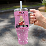 Custom Name Funny Valentine's Day Gifts for Couples - Personalized 40 Oz Tumbler With Handle