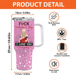 Custom Name Funny Valentine's Day Gifts for Couples - Personalized 40 Oz Tumbler With Handle