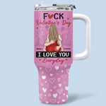 Custom Name Funny Valentine's Day Gifts for Couples - Personalized 40 Oz Tumbler With Handle