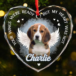 Custom Photo Always By Our Side - Memorial Personalized Custom Heart Glass Ornament - Sympathy Gift, Christmas Gift For Pet Owners, Pet Lovers