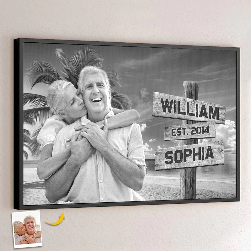 Custom Photo With You, I've Found My Home - Couple Personalized Custom Horizontal Poster - Gift For Husband Wife, Anniversary