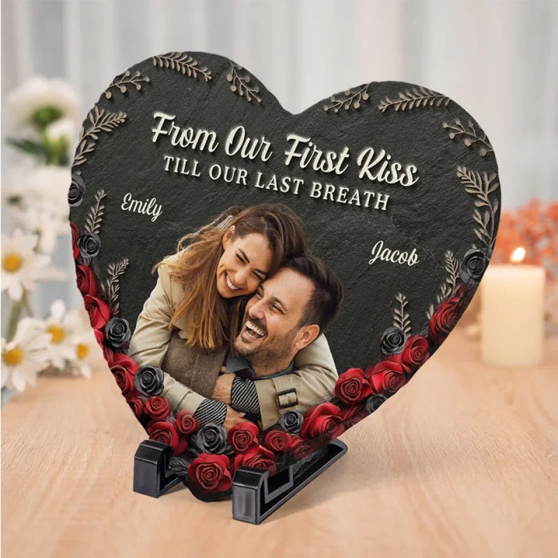 Custom Photo You Are, And Always Have Been, My Dream - Couple Personalized Custom Heart Shaped Stone With Stand - Christmas Gift For Husband Wife, Anniversary, First Christmas