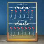 Custom Name First Mom Now Grandma Floral Gift for Mom - Personalized 3D LED Walnut Night Light