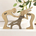 The Love Of A Family Is Life's Greatest Blessing - Dog & Cat Personalized Custom Shaped Wooden Art Puzzle - Wooden Pet Carvings, Wood Sculpture Table Ornaments, Carved Wood Decor - Gift For Couple, Dog Lovers