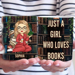 Just A Girl Who Loves Book - Personalized Custom Mug - Christmas Gift For Book Lovers