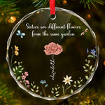 Forever Young Sisters - Bestie Personalized Custom Circle Glass Ornament - Christmas Gift For Best Friends, BFF, Sisters