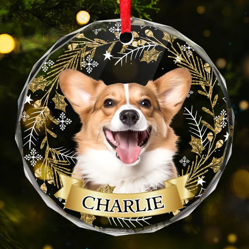 Custom Photo You Put The Merry In My Christmas - Dog & Cat Personalized Custom Circle Glass Ornament - Christmas Gift For Pet Owners, Pet Lovers