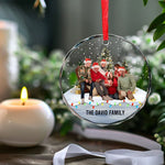 Custom Photo Christmas Is The Day That Holds All Time Together - Family Personalized Custom Circle Glass Ornament - Christmas Gift For Family Members