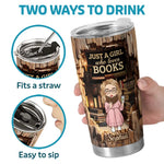 Just A Girl With A Passion For Reading - Personalized Custom Tumbler - Christmas Gift For Book Lovers