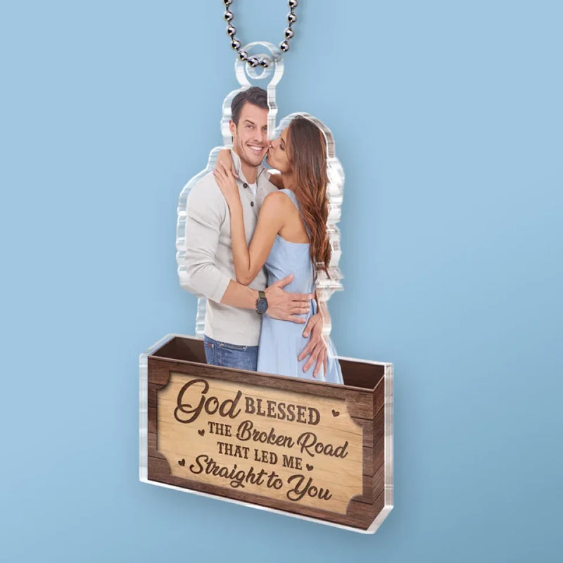 Custom Photo In You I’ve Found My Home - Couple Personalized Custom Car Ornament - Acrylic Custom Shaped - Gift For Husband Wife, Anniversary