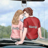 Together Is A Beautiful Place To Be - Couple Personalized Custom Car Ornament - Acrylic Custom Shaped - Gift For Husband Wife, Anniversary