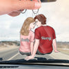 Together Is A Beautiful Place To Be - Couple Personalized Custom Car Ornament - Acrylic Custom Shaped - Gift For Husband Wife, Anniversary