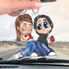 Partners In Crime And Love - Couple Personalized Custom Car Ornament - Acrylic Custom Shaped - Gift For Husband Wife, Anniversary