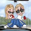 Partners In Crime And Love - Couple Personalized Custom Car Ornament - Acrylic Custom Shaped - Gift For Husband Wife, Anniversary