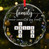 Forever Connected By Heart - Family Personalized Custom Circle Glass Ornament - Christmas Gift For Family Members, Siblings, Brothers, Sisters