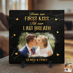 Custom Photo I Love You Today, Tomorrow, Forever - Couple Personalized Custom Square Shaped Stone With Stand - Christmas Gift For Husband Wife, Anniversary