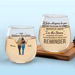 Side By Side For Life - Family Personalized Custom Wine Glass - Christmas Gift For Mom, Daughter