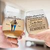 Side By Side For Life - Family Personalized Custom Wine Glass - Christmas Gift For Mom, Daughter