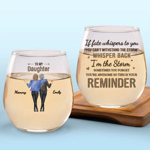 Side By Side For Life - Family Personalized Custom Wine Glass - Christmas Gift For Mom, Daughter