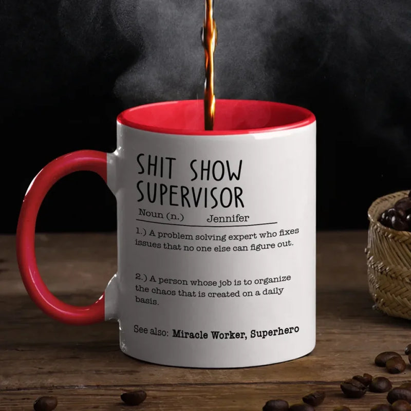 Miracle Worker - Coworker Personalized Custom Accent Mug - Christmas Gift For Coworkers, Work Friends, Colleagues