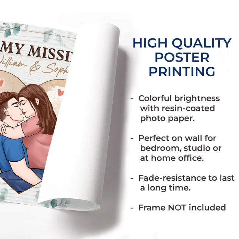 Thank You For Coming Into My Life - Couple Personalized Custom Horizontal Poster - Gift For Husband Wife, Anniversary