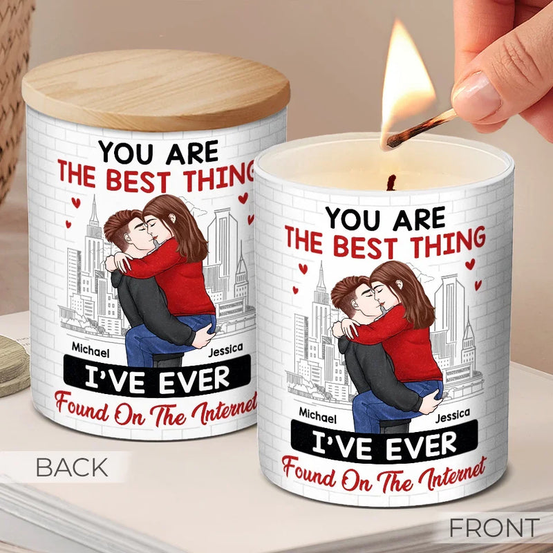 I Love You More Than Pizza - Couple Personalized Custom Smokeless Scented Candle - Christmas Gift For Husband Wife, Anniversary