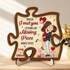 Your Embrace Is My Favorite Place - Couple  Personalized Custom 2-Layered Wooden Plaque With Stand - Gift For Husband Wife, Anniversary