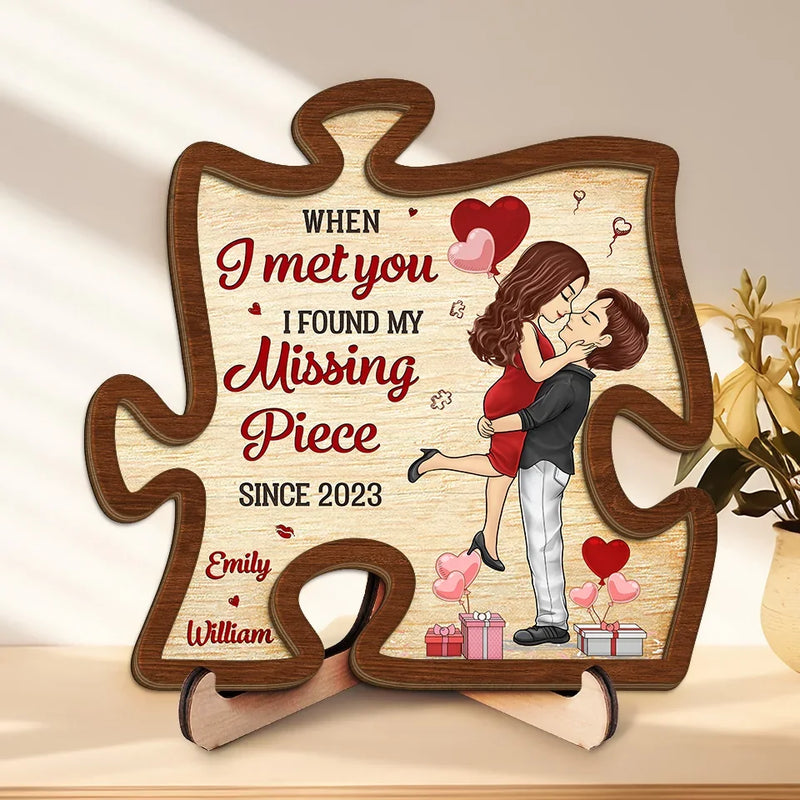 Your Embrace Is My Favorite Place - Couple  Personalized Custom 2-Layered Wooden Plaque With Stand - Gift For Husband Wife, Anniversary