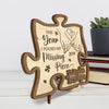 When I Met You I Found My Missing Piece - Couple Personalized Custom 2-Layered Wooden Plaque With Stand - Gift For Husband Wife, Anniversary