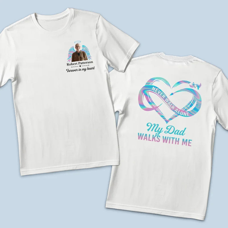 Custom Photo Your Wings Were Ready But My Heart Was Not - Memorial Personalized Custom Back And Front Printed Unisex T-shirt - Sympathy Gift For Family Members