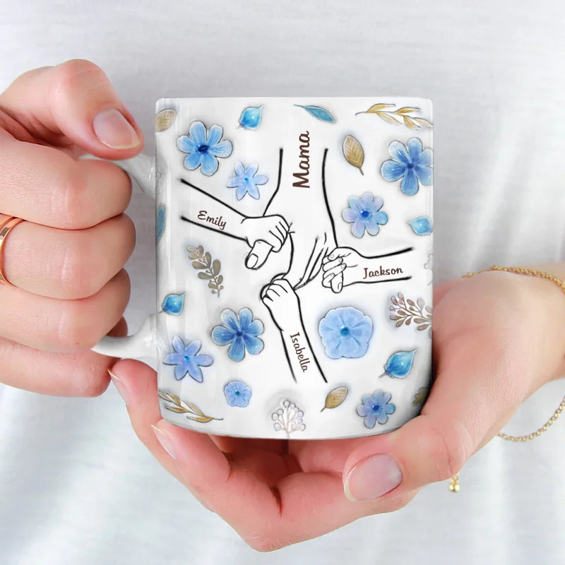 Little Hands, Big Love - Family Personalized Custom 3D Inflated Effect Printed Mug - Christmas Gift For Mom, Grandma