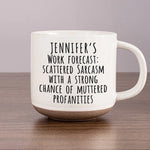 Custom Name Funny Work Forecast Gifts for Coworkers - Personalized Pottery Mug