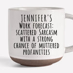 Custom Name Funny Work Forecast Gifts for Coworkers - Personalized Pottery Mug