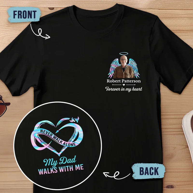 Custom Photo We Only Part To Meet Again - Memorial Personalized Custom Back And Front Printed Unisex T-shirt - Sympathy Gift For Family Members