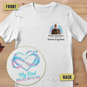 Custom Photo We Only Part To Meet Again - Memorial Personalized Custom Back And Front Printed Unisex T-shirt - Sympathy Gift For Family Members