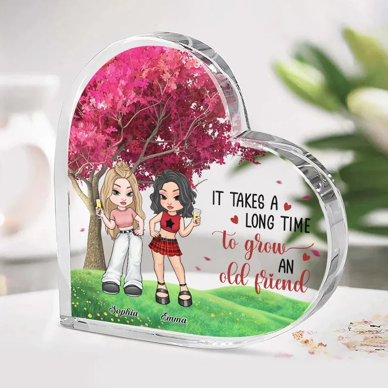 Love Is Beautiful, Friendship Is Better - Bestie Personalized Custom Heart Shaped Acrylic Plaque - Christmas Gift For Best Friends, BFF, Sisters