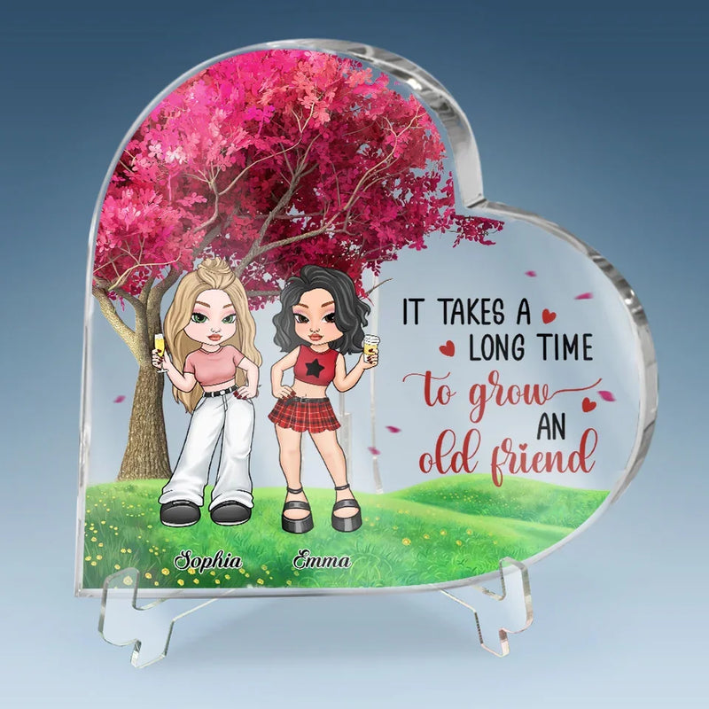 Love Is Beautiful, Friendship Is Better - Bestie Personalized Custom Heart Shaped Acrylic Plaque - Christmas Gift For Best Friends, BFF, Sisters
